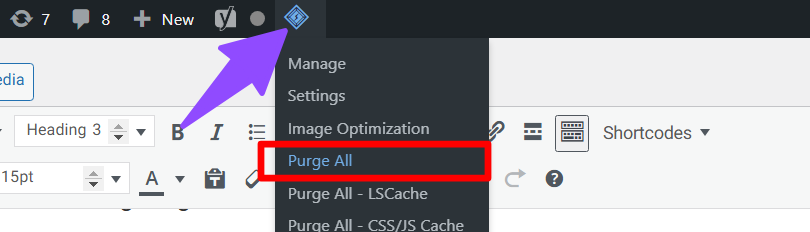 Update WordPress, Plugins, Themes - Clear Cache