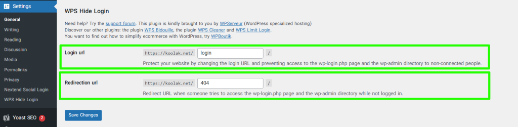 WPS Hide Login Change WordPress Login URL