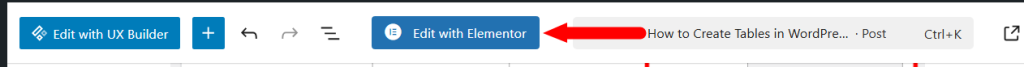 Edit With Elementor - TablePress Plugin in Elementor 