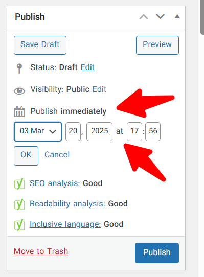 Setting Time , How to Schedule Posts in WordPress 