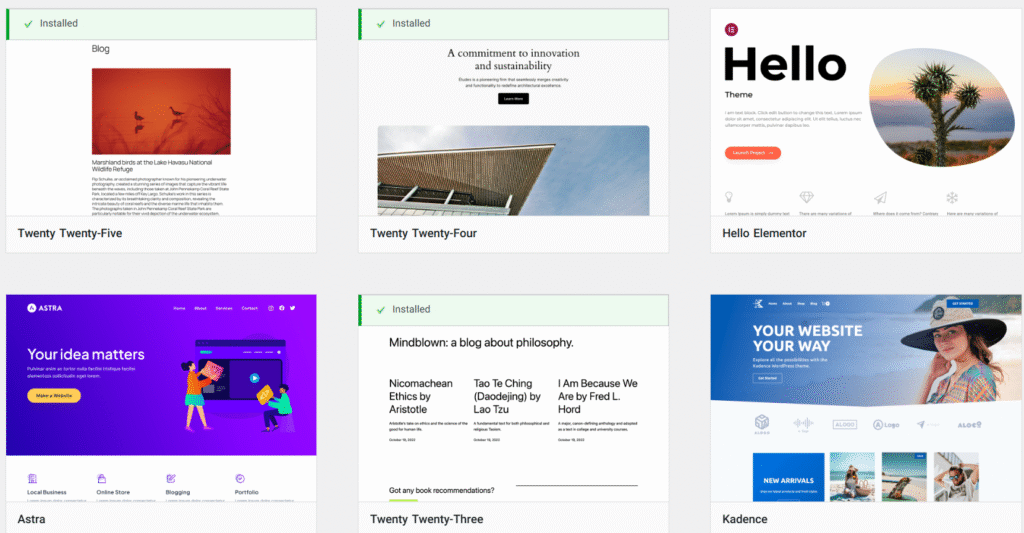 How to Change the Theme on WordPress (Without Losing Content) Change the Theme on WordPress - Select Theme