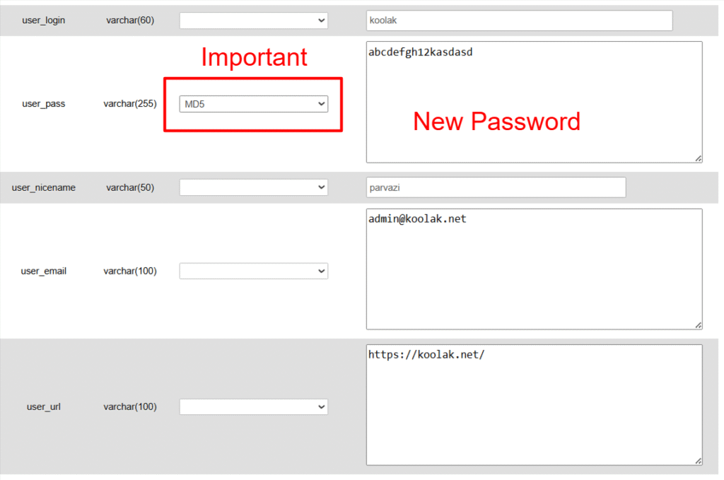 How to Change The WordPress Password wp_users Change the WordPress Password