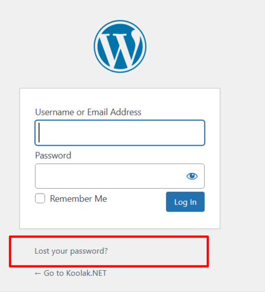 How to Change The WordPress Password Lost Password link to Change the WordPress Password