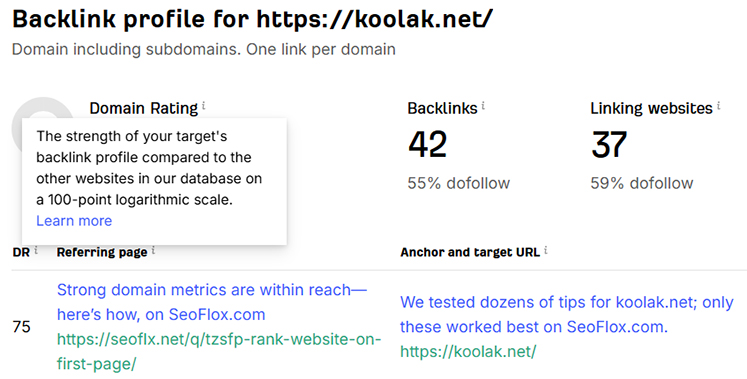 Healthy backlink profile increase domain authority
