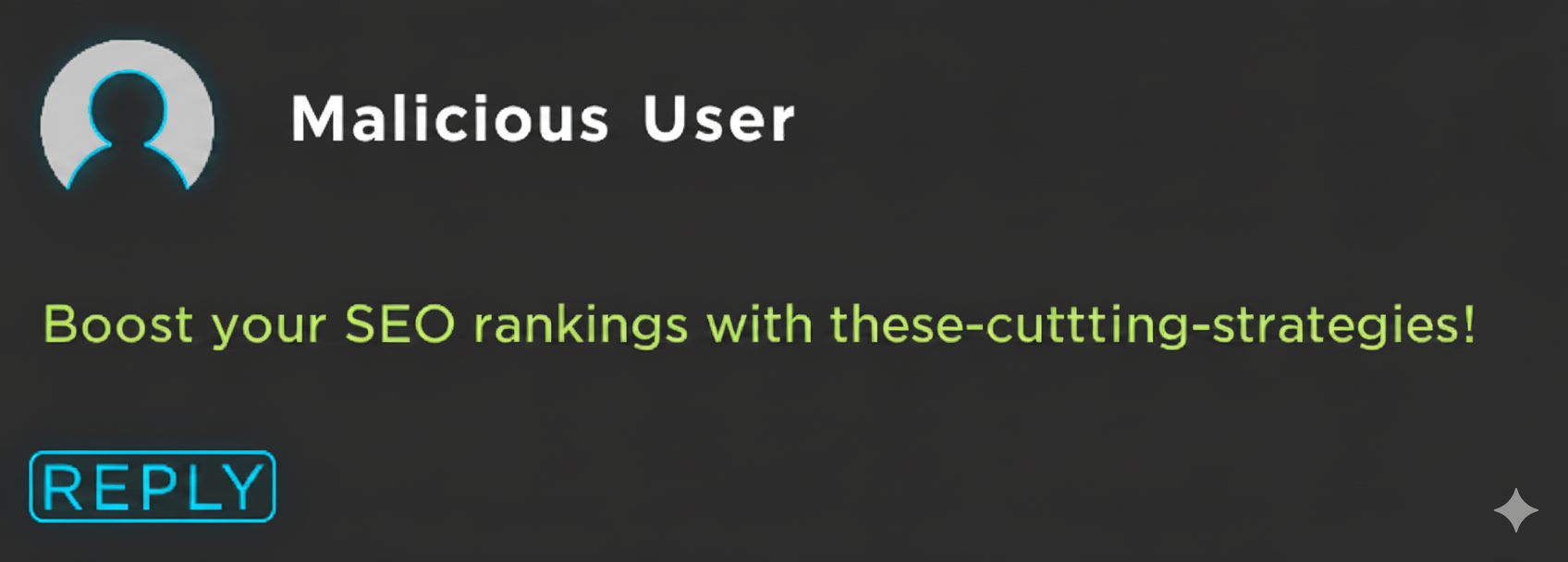 malicious user spam links - nofollow links